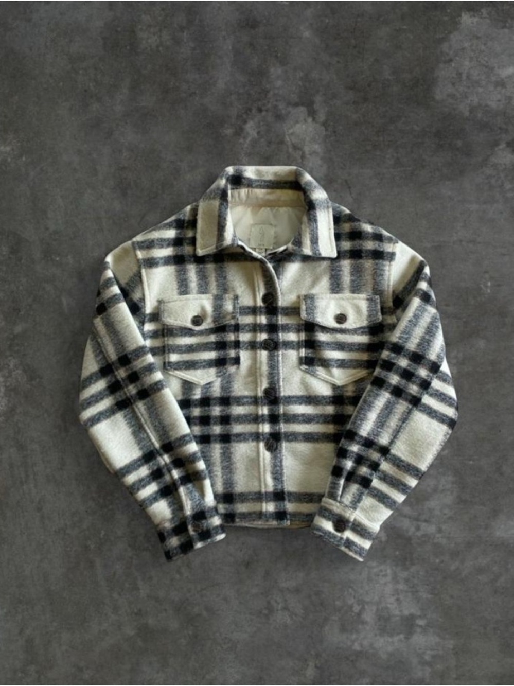 Joie Black and White Plaid Shacket